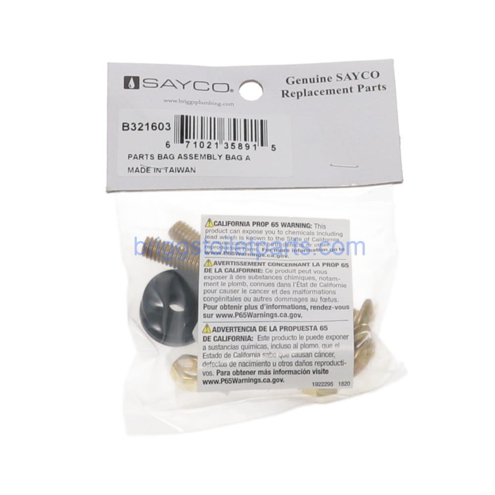 Genuine Briggs B321603 Install Parts Bag Free Shipping