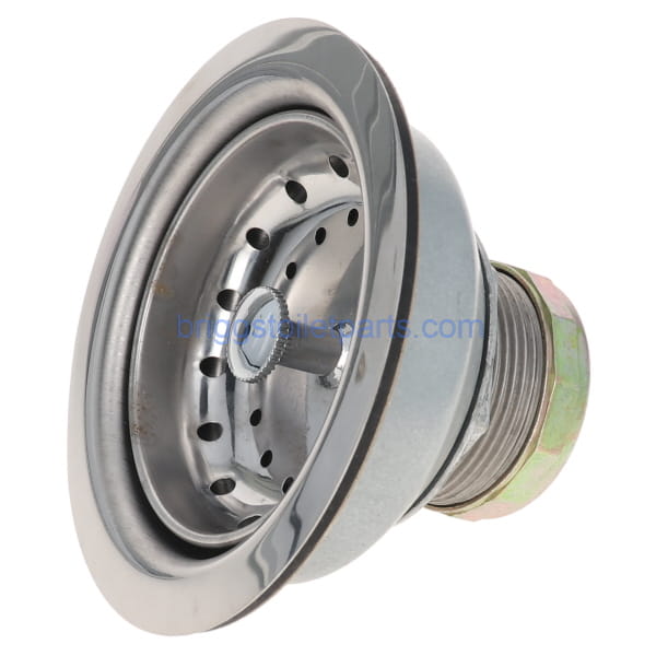 side image of the overall assembly showing the threads and nut on the bottom