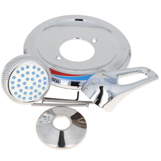 Image showing the top of all products, and the shape of the showerhead.