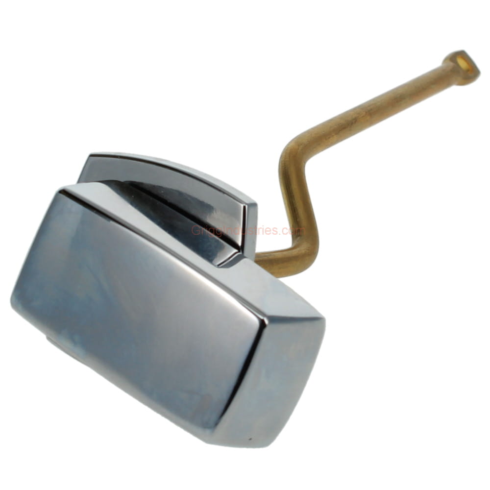 front of the lever showing the shape of the handle and the shape of the arm